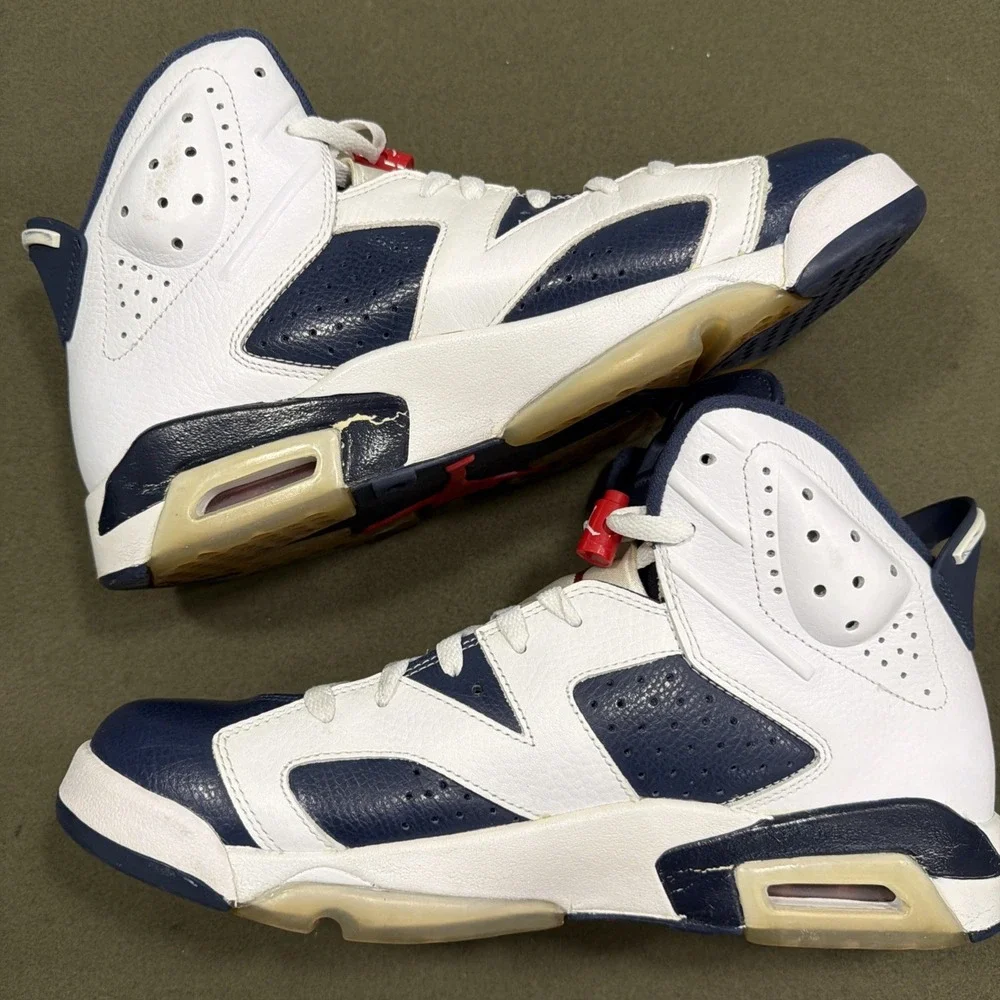 Air Jordan 6 Olympic Retro USA Paris 2024 White Navy Red High 384664-130 Size 11